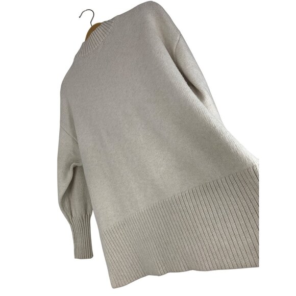 H&M Womens Large Beige Knit Sweater thick relaxed tunic RAA10441 - Picture 3 of 7